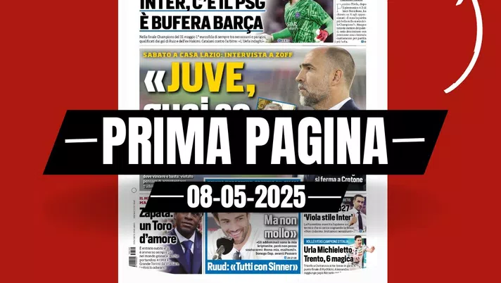 Prima pagina Tuttosport: 'Zoff: 'Juve, guai se pareggi'. Inter, c'è il PSG'