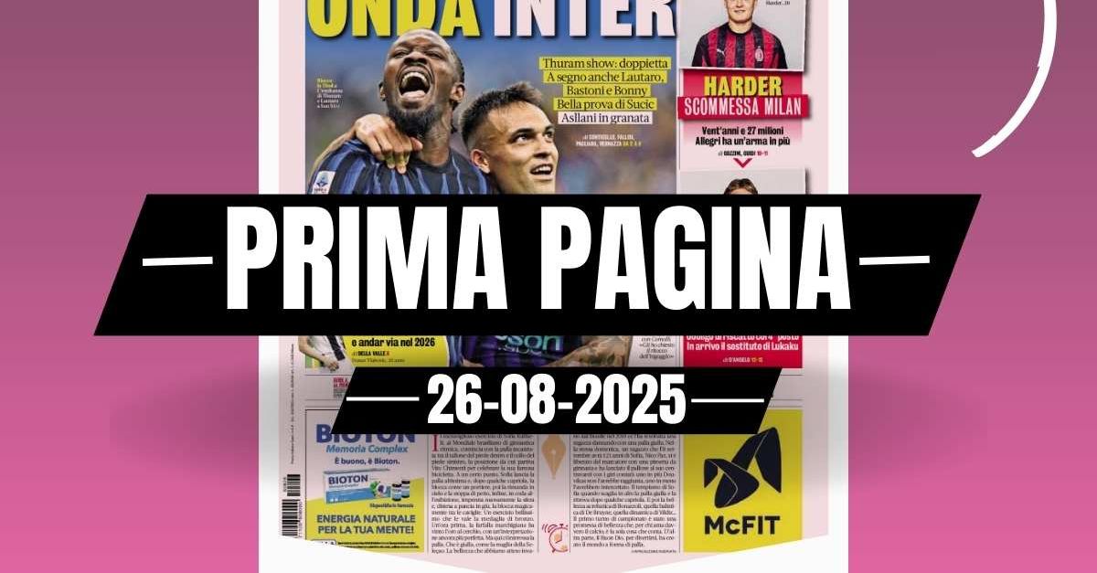 Prima pagina Gazzetta dello Sport: “Harder, scommessa Milan”