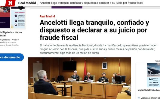 La notizia su marca.com Ancelotti in tribunale testimonia al processo per frode fiscale- immagine 2