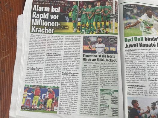 FOTO VN – Dall’Austria : “Infortuni e introiti, allarme Rapid”- immagine 3