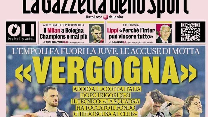 PRIMA PAGINA GAZZETTA DELLO SPORT OGGI: “Inzaghi al rinnovo, ci metto la firma”