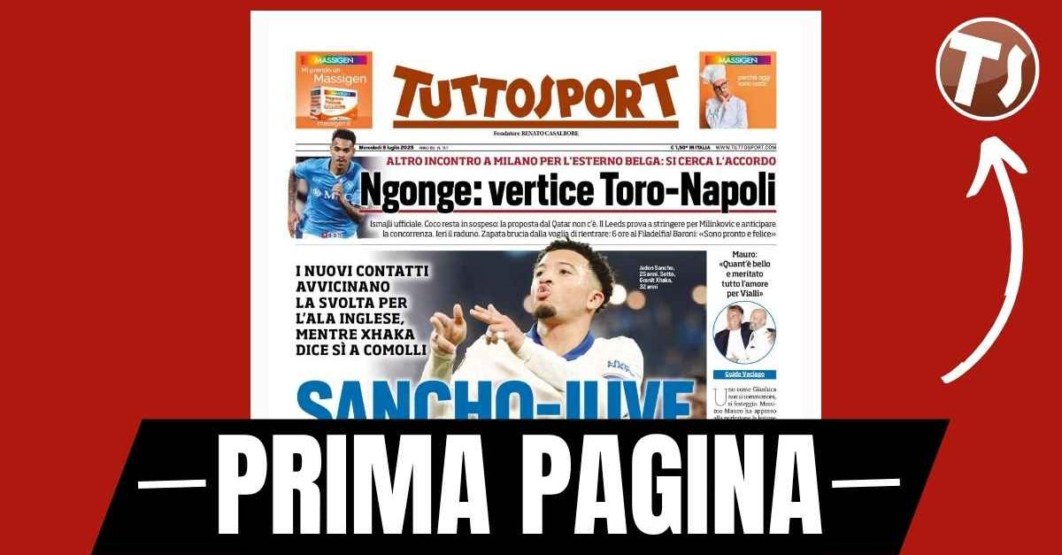 Prima pagina Tuttosport: “Sancho Juventus, ci siamo!” Prima pagina Tuttosport: “Sancho Juventus, ci siamo!”