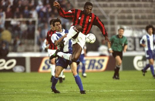 13 Apr 1994: Marcel Desailly of AC Milan in action during the European Champions League match against Porto at the San Siro Stadium in Milan, Italy. Mandatory Credit: Gary M Prior/Allsport