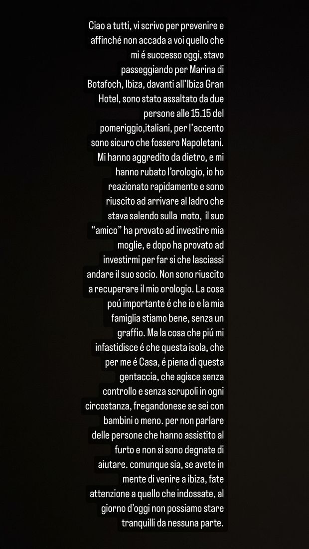 Piccini derubato e aggredito ad Ibiza: “Se venite qui fate attenzione perché…”- immagine 2