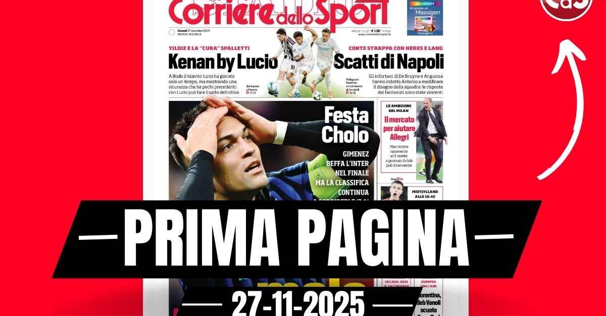 Prima pagina Corriere dello Sport: “Milan, il mercato di gennaio per aiutare Allegri”