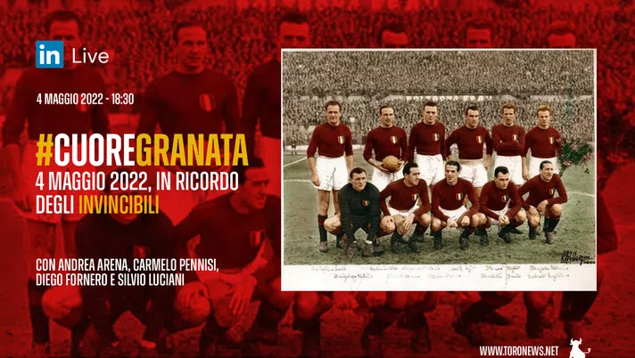 #CuoreGranata – 4 maggio 2022, in ricordo degli Invincibili, live dalle 18:30 - immagine 1