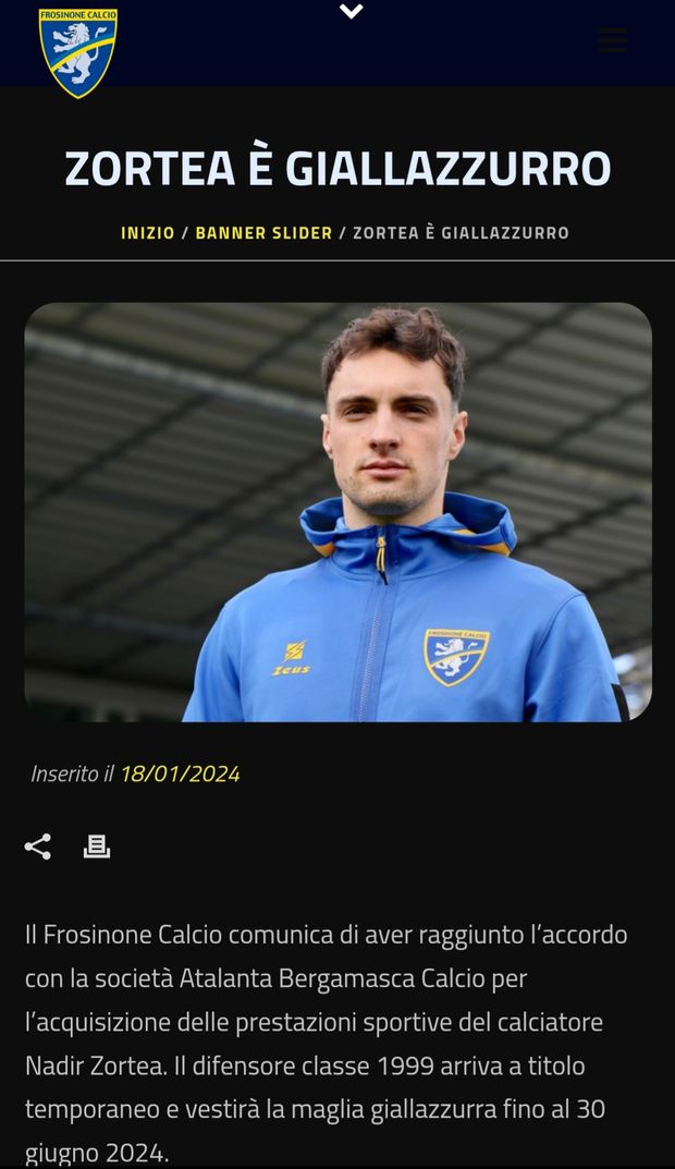 Frosinone, stop all’emergenza terzini: Zortea arriva in prestito dall’Atalanta- immagine 2
