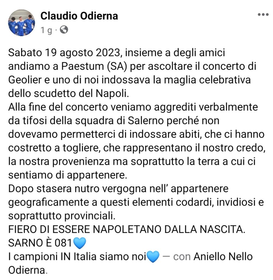Napoletani e salernitani, è sempre derby: anche ad un concerto e senza i dovuti modi…- immagine 2