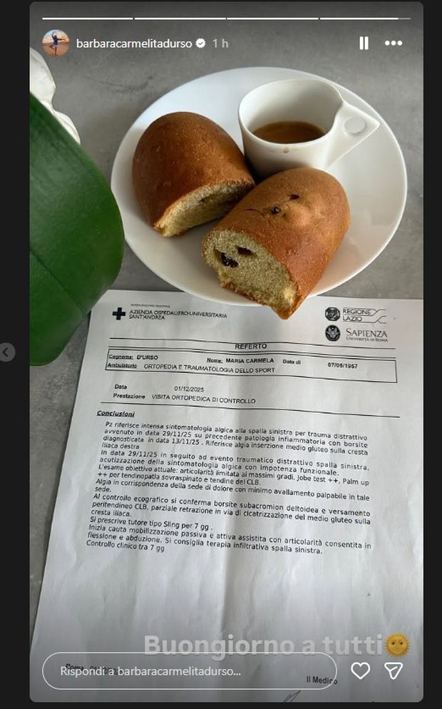 Ballando con le Stelle, infortunio alla spalla per Barbara D’Urso: lei pubblica il referto- immagine 3