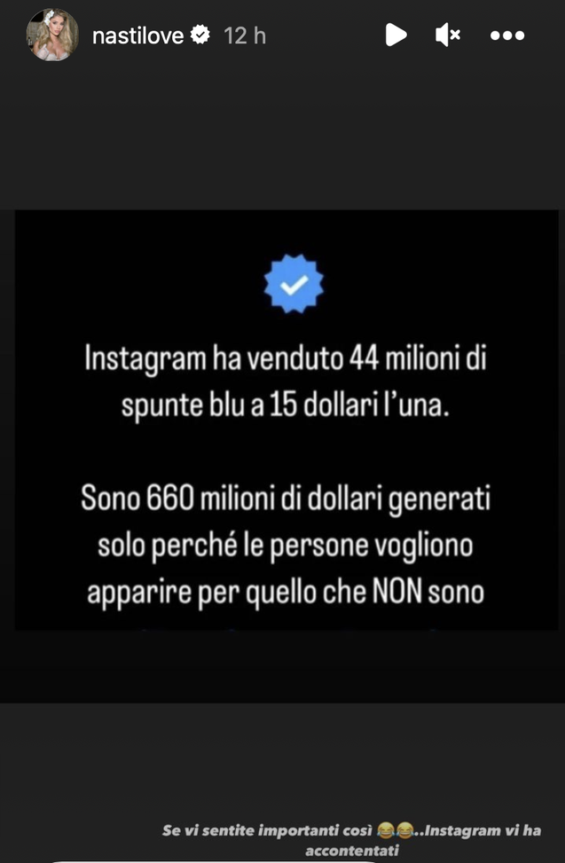 Instagram, 600 mln di dollari per le spunte blu. Chiara Nasti: “Se vi sentite…”- immagine 2