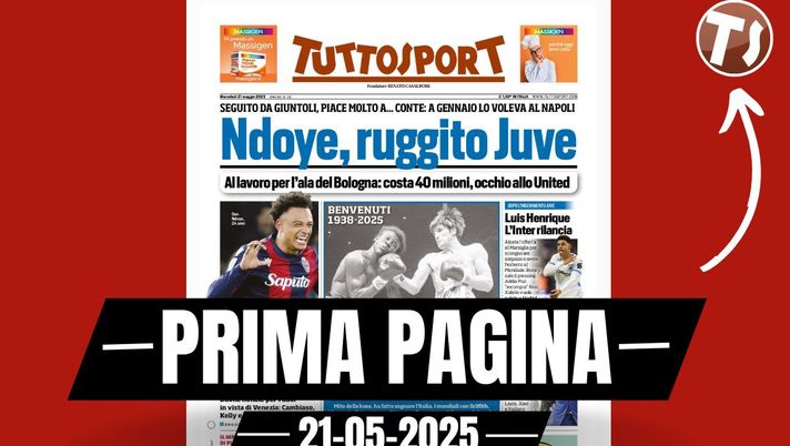 Prima pagina Tuttosport: 'Tare al Milan, la svolta buona'