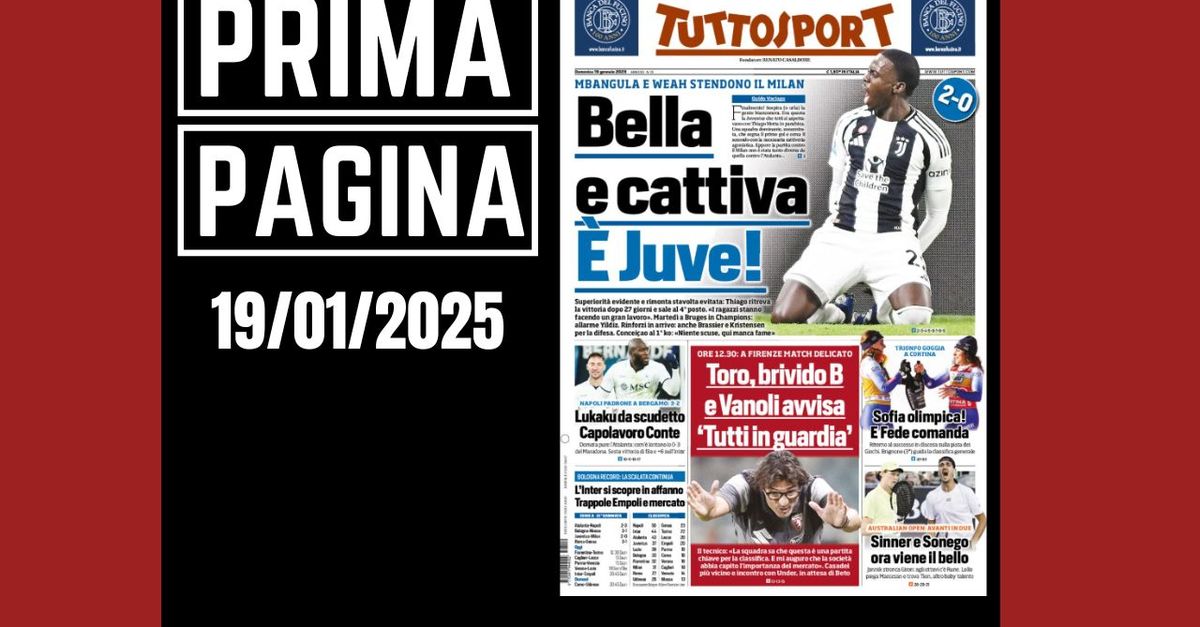 Prima pagina Tuttosport: Mbangula e Weah stendono il Milan