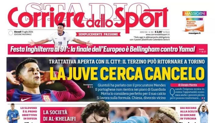 PRIMA PAGINA CORRIERE DELLO SPORT OGGI: “PSG shock: 200 milioni su Osi-Kvara!” prima pagina corriere dello sport oggi
