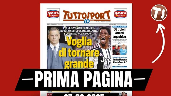 Prima pagina Tuttosport: Milan-Napoli è Modric contro De Bruyne