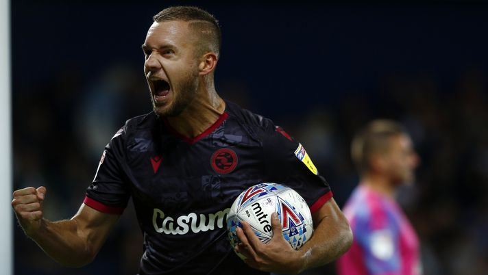 WEST BROMWICH, ENGLAND - AUGUST 21: George Puscas of Reading celebrates after their teams scores their first goal during the Sky Bet Championship match between West Bromwich Albion and Reading at The Hawthorns on August 21, 2019 in West Bromwich, England. (Photo by Morgan Harlow/Getty Images) Spezia