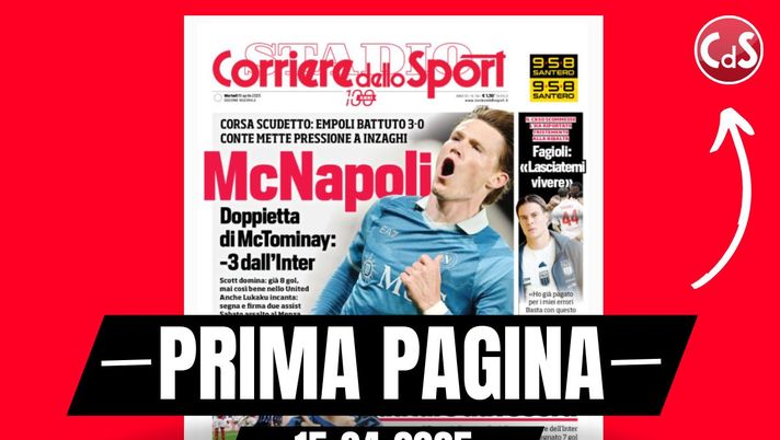 Prima pagina Corriere dello Sport: brivido Europa, una volta mai vista Prima pagina Corriere dello Sport: brivido Europa, una volta mai vista