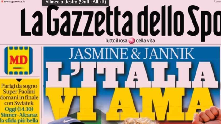 PRIMA PAGINA GAZZETTA DELLO SPORT OGGI: “Mi gioco la coppa con questi 26″ PRIMA PAGINA GAZZETTA DELLO SPORT OGGI: “Mi gioco la coppa con questi 26″ - immagine 1