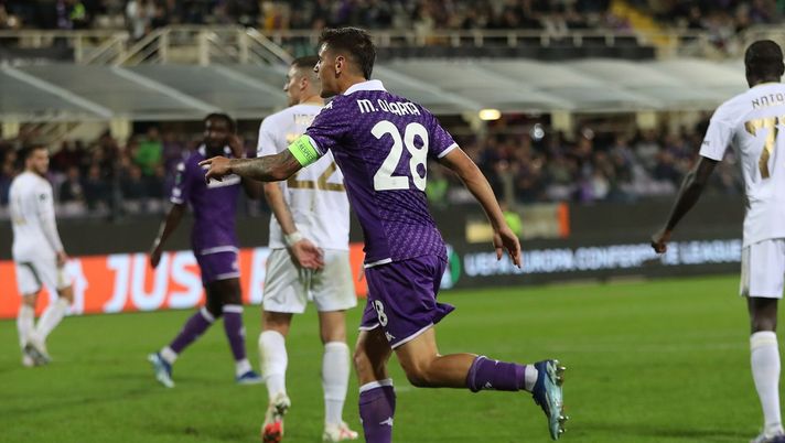 FLORENCE, ITALY - OCTOBER 26: Lucas Martinez Quarta of ACF Fiorentina celebrates after scoring a goal during the match between of ACF Fiorentina and FC Cukaricki, Group F - Uefa Europa Conference League 2023/24 at Stadio Artemio Franchi on October 26, 2023 in Florence, Italy. (Photo by Gabriele Maltinti/Getty Images) Tuttosport, il timore dei bianconeri: “Juve, ecco a chi devi stare attenta” - immagine 1