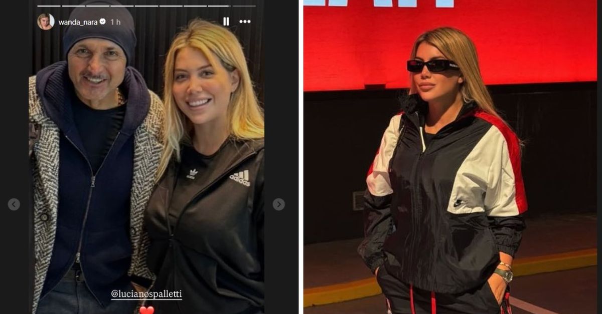 Wanda Nara a San Siro per il derby. Incontro a Milano con Spalletti