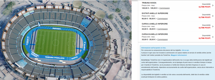 Napoli-Genoa, al via la vendita libera: biglietti disponibili soltanto per 4 settori- immagine 2