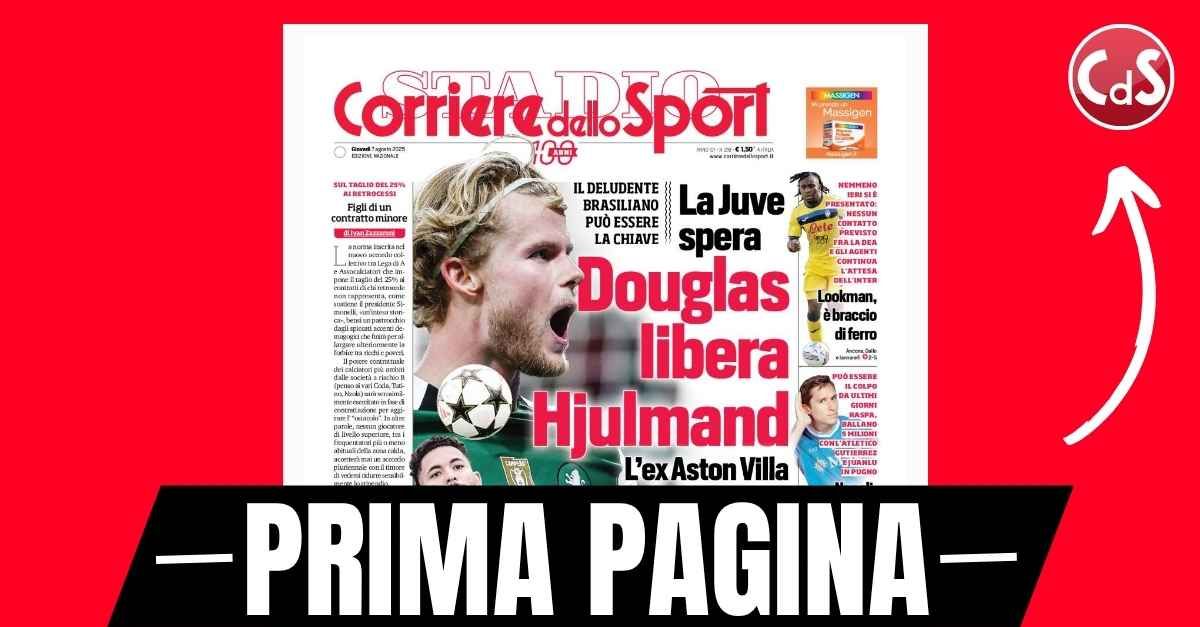 prima pagina corriere dello sport milan hojlund opzione seria