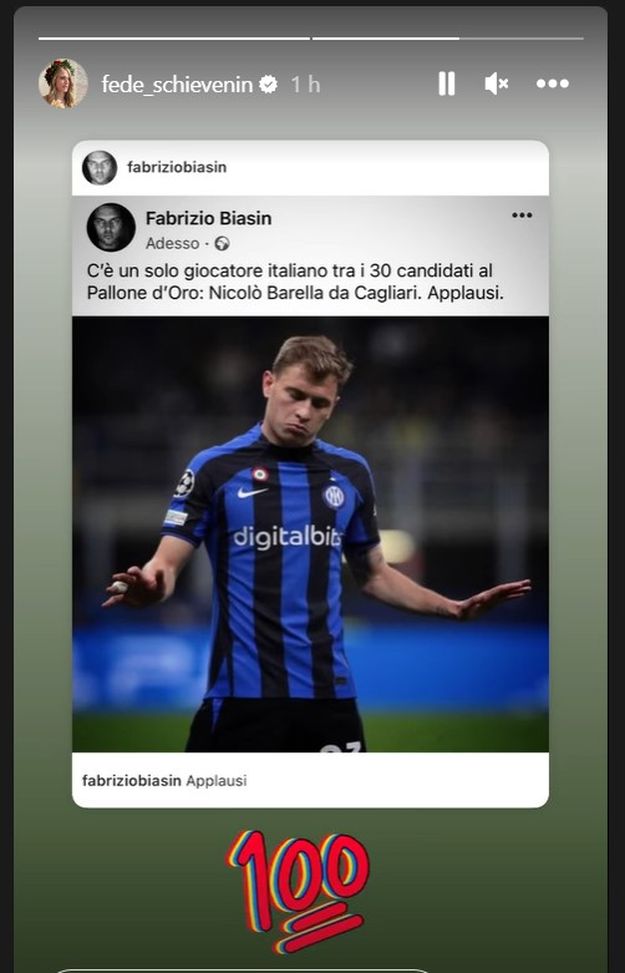 Barella candidato al Pallone d’oro: tutto l’orgoglio della moglie sui social- immagine 3