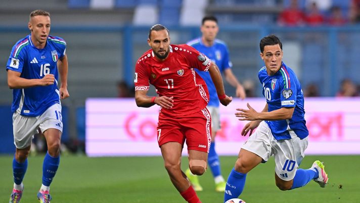 REGGIO NELL'EMILIA, ITALY - JUNE 9: Giacomo Raspadori of Italy during the FIFA 2026 Qualifier between Italy and Moldova at Mapei Stadium - Citta' del Tricolore on June 09, 2025 in Reggio nell'Emilia, Italy. (Photo by Alessandro Sabattini/Getty Images) Italia-Moldova 2-0: Spalletti saluta con una vittoria. Primi tre punti nel gruppo I - immagine 1