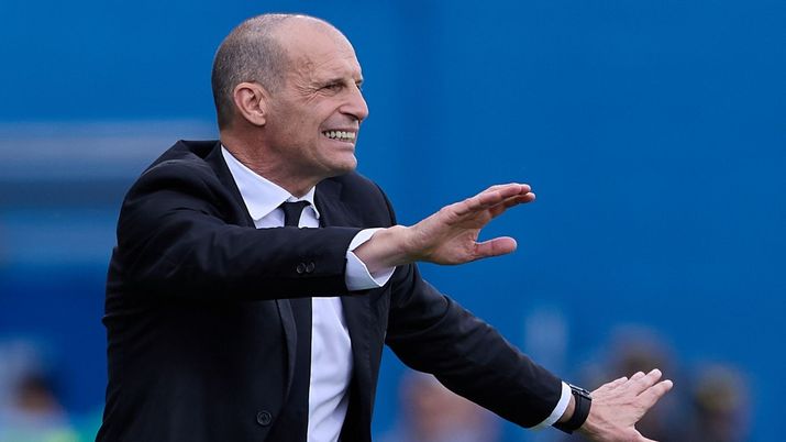 Massimiliano Allegri, allenatore AC Milan, qui durante Sassuolo-Milan di Serie A