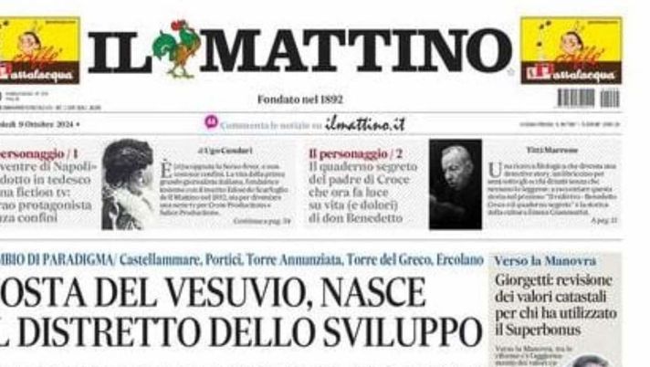 prima pagina il mattino oggi
