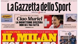 PRIMA PAGINA GAZZETTA DELLO SPORT OGGI: “Il Milan vola alto”