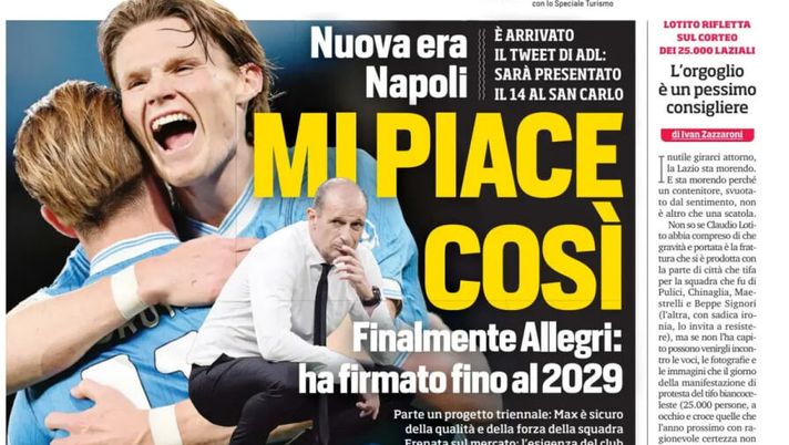 Prime pagine giornali sportivi oggi: il Napoli sui media- immagine 1