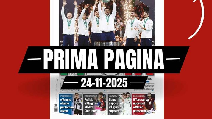 Tuttosport, la prima pagina di oggi, lunedì 24 novembre 2025 Prima pagina Tuttosport: 'Milan, Pulisic e Maignan al Max: ciao Inter! Il derby è rossonero'