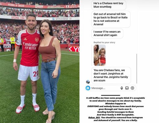 Tifoso scrive alla moglie di Jorginho: “Digli che non è il benvenuto all’Arsenal, siete feccia”- immagine 2