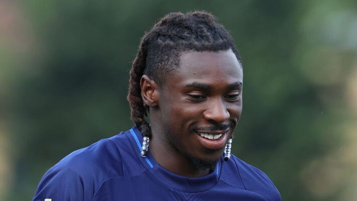 FLORENCE, ITALY - SEPTEMBER 02: Moise Kean of Italy in action during a Italy training session at Centro Tecnico Federale di Coverciano on September 02, 2024 in Florence, Italy. (Photo by Claudio Villa/Getty Images) Italia, cosa filtra sull’affaticamento di Kean e la sua possibile gestione con la Francia - immagine 1