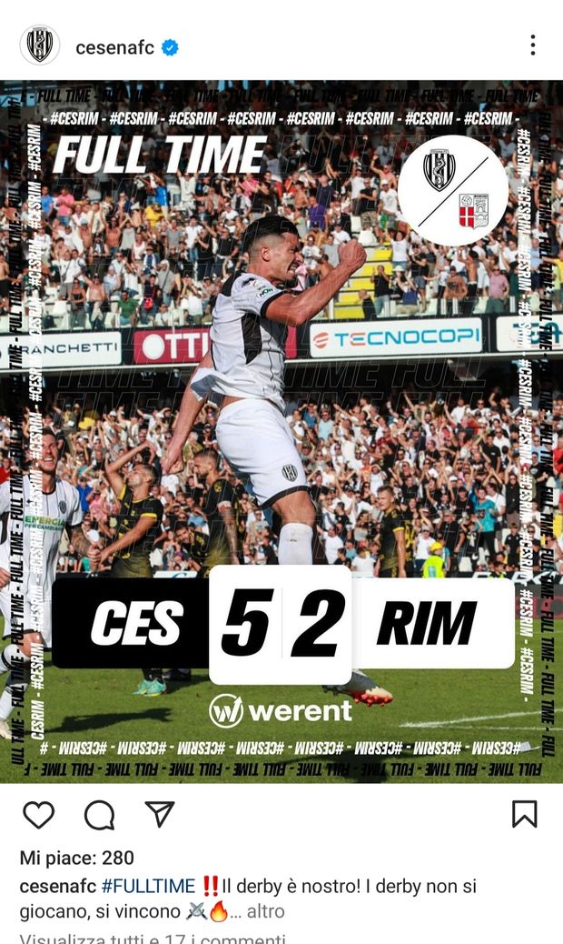 Romagna, manita nel derby del Mare: parte bene il Rimini, poi dilaga il Cesena- immagine 2