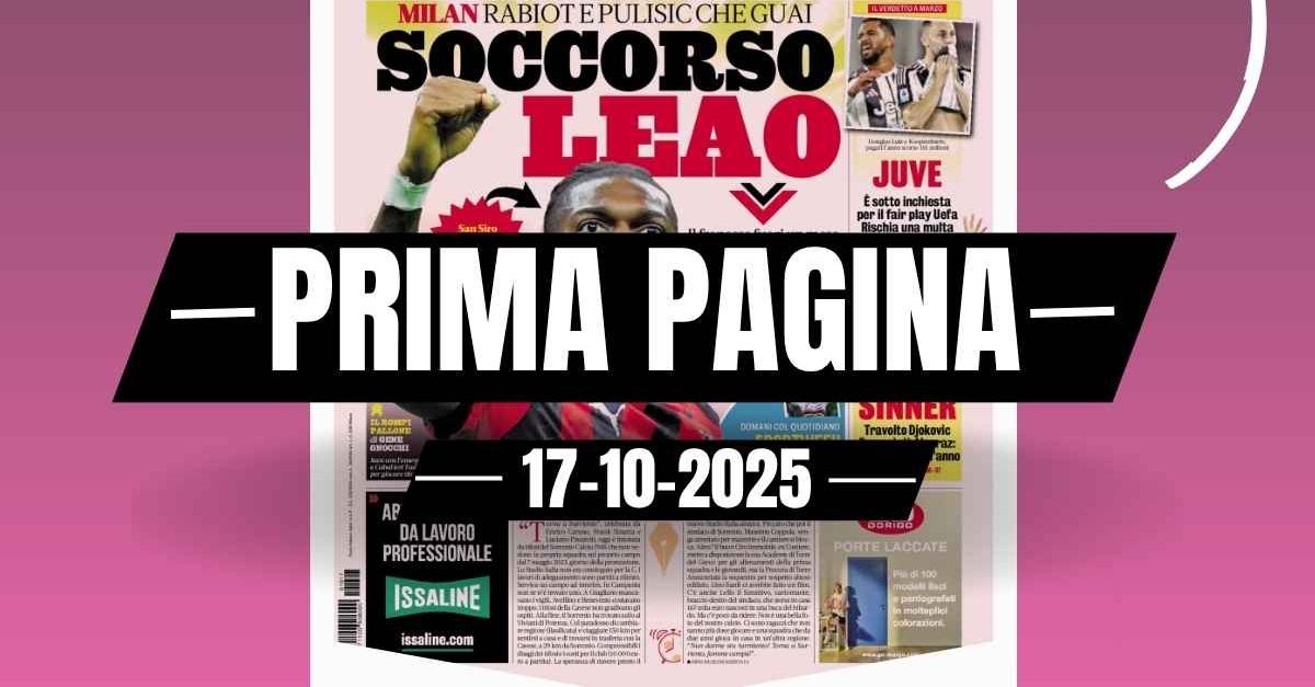 Prima pagina Gazzetta dello Sport: “Milan, Rabiot e Pulisic che guai. Soccorso Leao” Prima pagina Gazzetta dello Sport: “Milan, Rabiot e Pulisic che guai. Soccorso Leao”