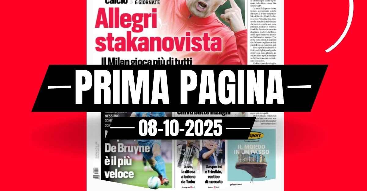 prima pagina corriere dello sport allegri stakanovista il milan gioca pi249 di tutti