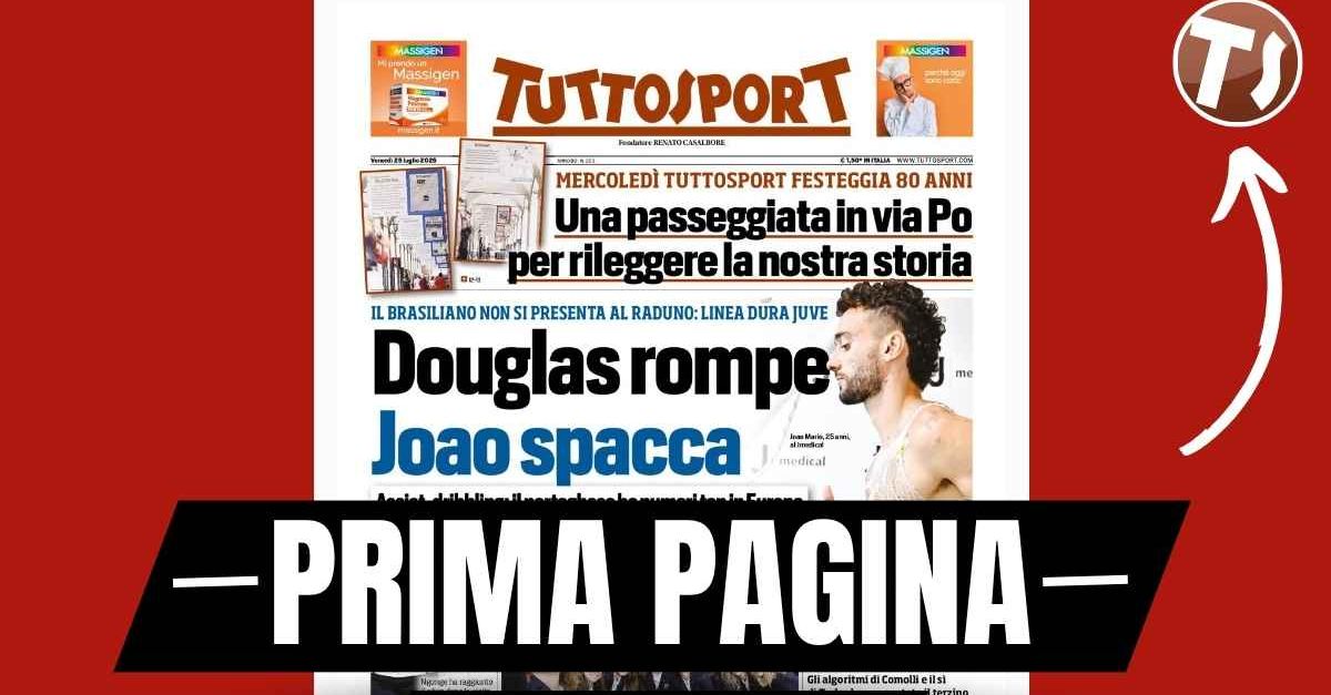 Prima pagina Tuttosport: “Juve, Douglas rompe. Colombo, colpo Genoa”