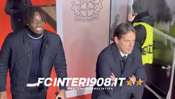VIDEO FCIN1908 / Inter, l’ingresso di Inzaghi e Bisseck alla BayArena