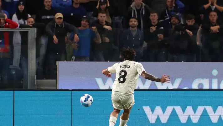 Il gol lampo di Tonali in Atalanta-Milan (Getty Images)