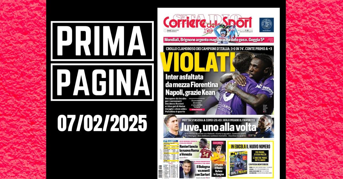 Prima pagina Corriere dello Sport: “Inter asfaltata da mezza Fiorentina”