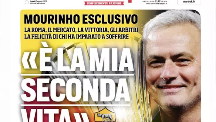 EDICOLA CDS – Mourinho: “È la mia seconda vita”. Lukaku-Juve, sprint in 48 ore - immagine 1