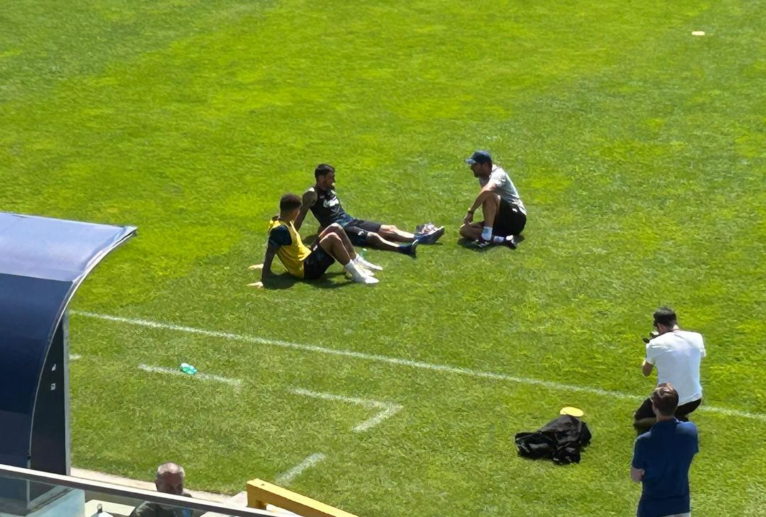 I due azzurri a colloquio a fine allenamento