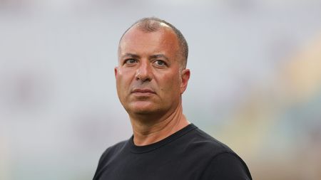 FLORENCE, ITALY - AUGUST 27: Saverio Sticchi Damiani president of US Lecce looks on during the Serie A TIM match between ACF Fiorentina and US Lecce at Stadio Artemio Franchi on August 27, 2023 in Florence, Italy. (Photo by Gabriele Maltinti/Getty Images)