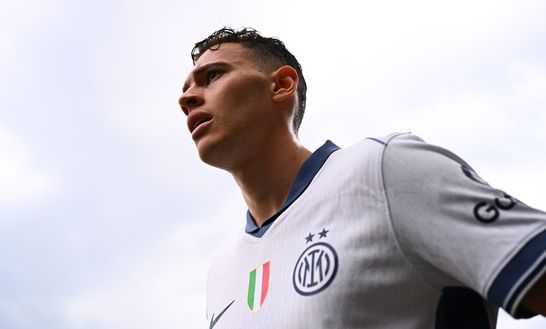 TURIN, ITALY - MAY 11: Kristjan Asllani of FC Internazionale looks on before the Serie A match between Torino and FC Internazionale at Stadio Olimpico di Torino on May 11, 2025 in Turin, Italy. (Photo by Mattia Ozbot - Inter/Inter via Getty Images) Inter Asllani
