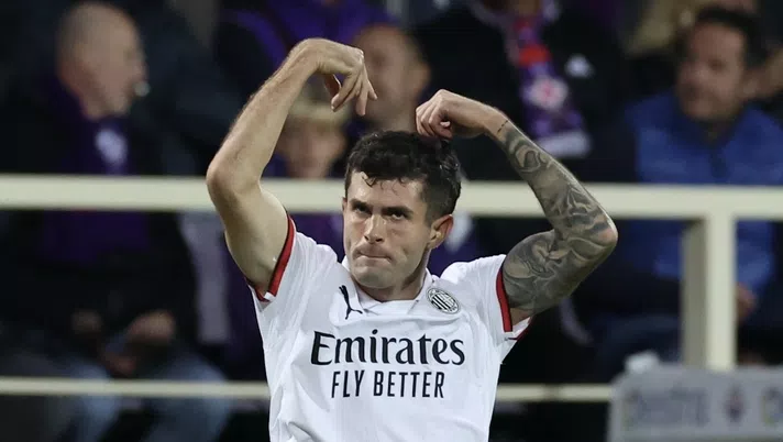 esultanza gol Christian Pulisic AC Milan Fiorentina-Milan 2-1 Serie A 2024-2025