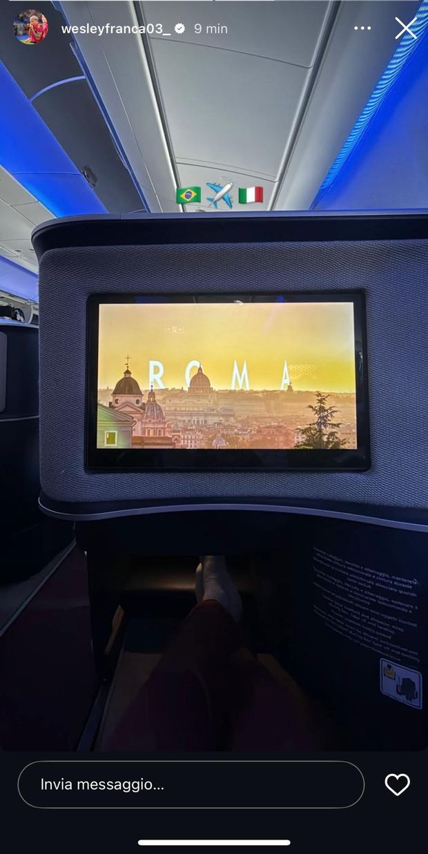 Wesley rientra a Roma: il brasiliano è in volo verso la Capitale – FOTO- immagine 2