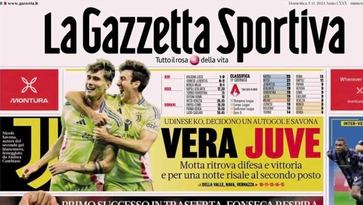 PRIMA PAGINA GAZZETTA DELLO SPORT: “Sacchi «Conte e Gasp garanzia di spettacolo»” - immagine 1