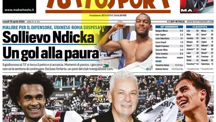 PRIMA PAGINA TUTTOSPORT OGGI