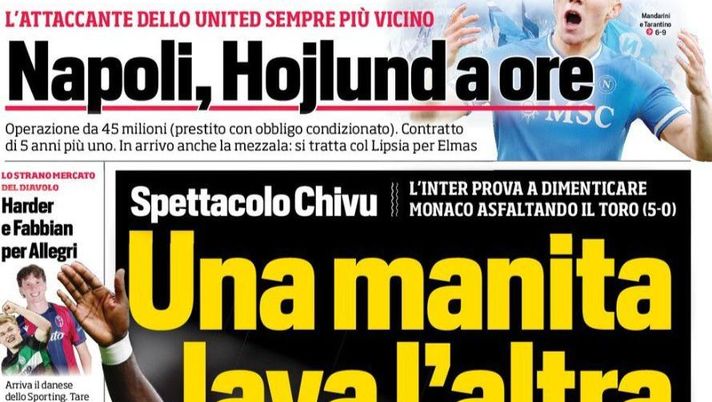 Il Napoli sui media: le prime pagine dei quotidiani di oggi - immagine 1